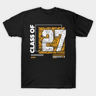 Class of 2027 Urban Streetwear // Graduation Class of '27 Gold T-Shirt